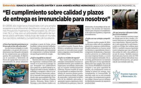 PROINMEC in national Newspaper 